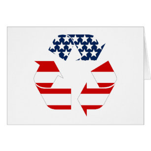 USA Patriotic Recycling Symbol Hälsningskort
