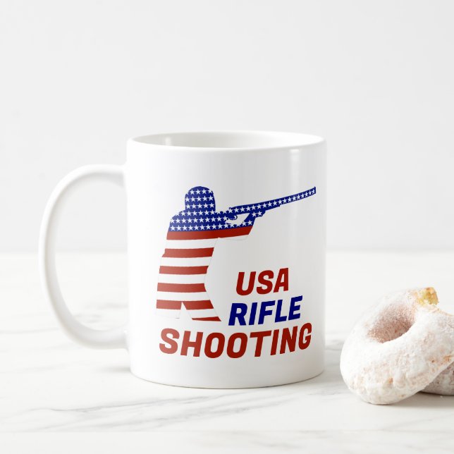 USA Patriotic Rifle Shooting Kaffemugg (Med munk)