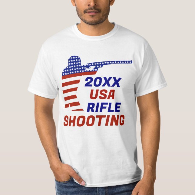 USA Patriotic Rifle Shooting T Shirt (Framsida)