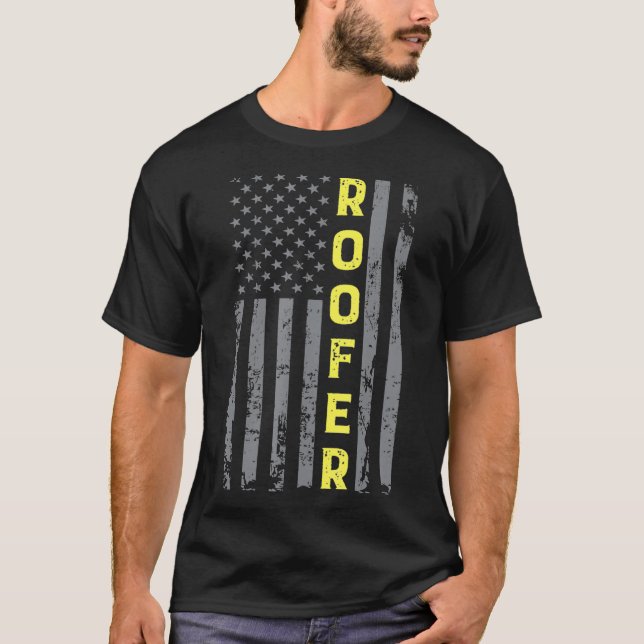 USA Patriotic Roofer T Shirt (Framsida)