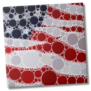 USA Patriotic Rött vitt blått American Flagga Kakelplatta