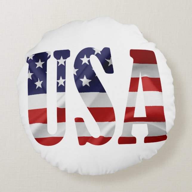 USA Patriotic Rund Kudde (Baksidan)