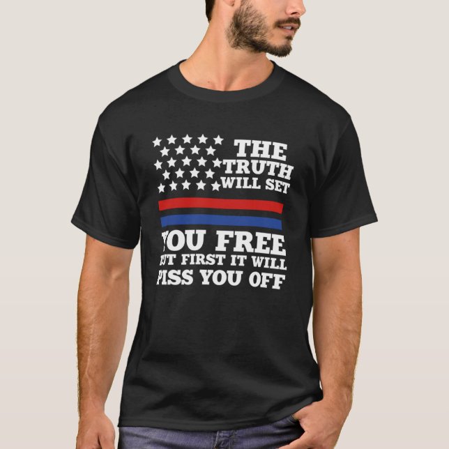 USA Patriotic, sanningen kommer att ge dig gratis  T Shirt (Framsida)