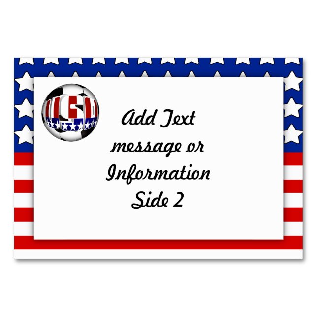 USA Patriotic SOCCER Sports Bordsnummer (Baksidan)