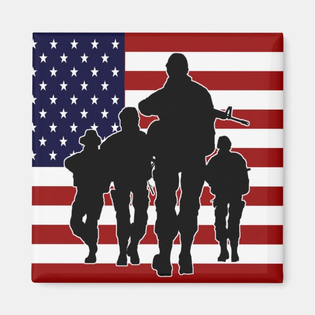 USA Patriotic Square Magnet (Framsidan)