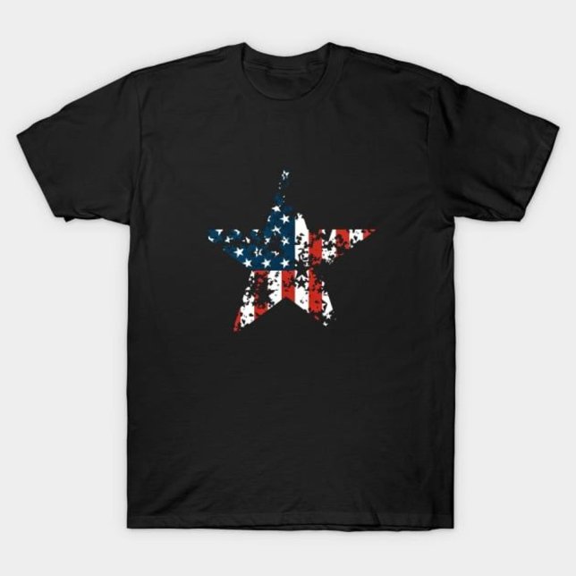 USA Patriotic Star Shaped Flagga T Shirt (Skapare uppladdad)