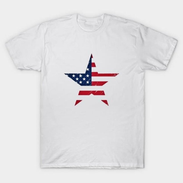 USA Patriotic Star Shaped Flagga T Shirt (Skapare uppladdad)