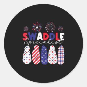 USA Patriotic Swaddle Specialist Nicu Nurse 4:e Runt Klistermärke
