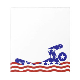 USA Patriotic Swimming Sports Anteckningsblock