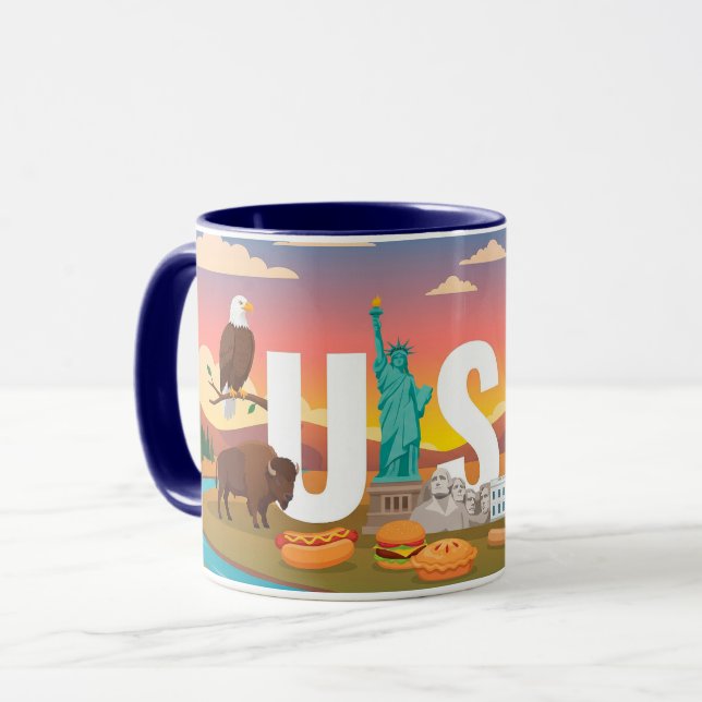 USA Patriotic Travel Coffee Mug Mugg (Framsida vänster)