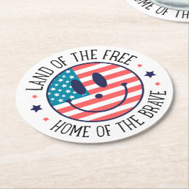 USA Patriotic Underlägg Papper Rund