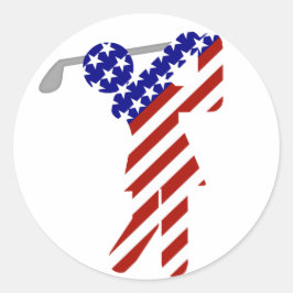 USA Patriotic WOMEN S GOLF Runt Klistermärke