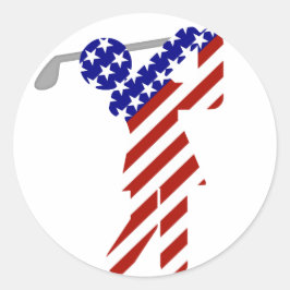 USA Patriotic WOMEN S GOLF Runt Klistermärke