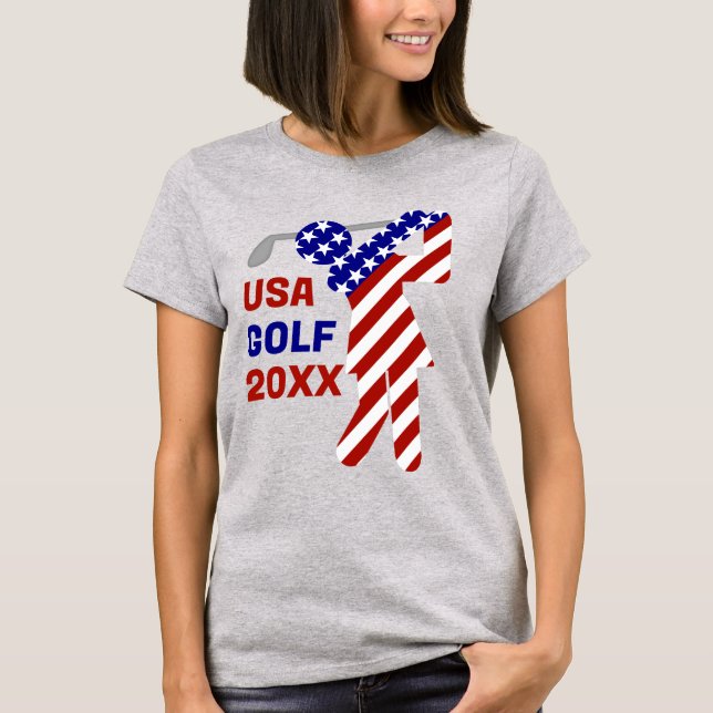 USA Patriotic WOMEN S GOLF T Shirt (Framsida)