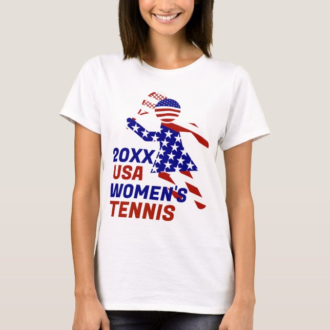 USA Patriotic WOMEN S TENNIS T Shirt (Framsida)