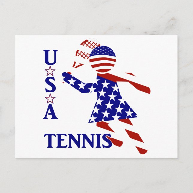 USA Patriotic WOMEN S TENNIS Vykort (Framsida)
