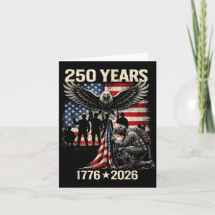 USA Patriotisk 2026 4 juli Amerikansk 250-årsjubil Kort