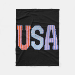 USA Patriotisk 4:e Juli Amerika Självständighetsda Fleecefilt