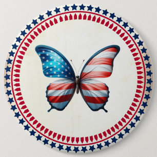 USA/patriotisk 4:e juli-fjäril Knapp