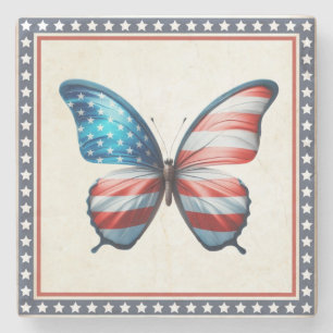 USA/patriotisk 4:e juli-fjäril Stenunderlägg