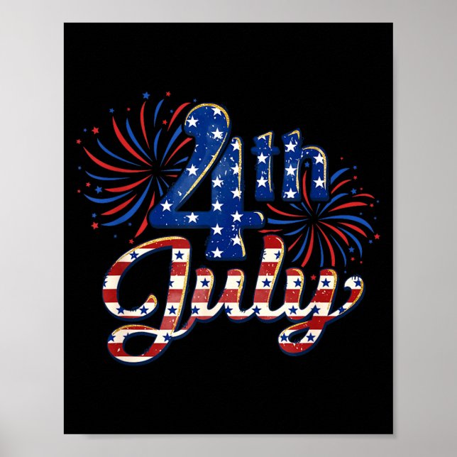 USA patriotisk 4 juli  Poster (Framsidan)