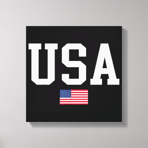 USA Patriotisk Amerikansk Flagga För Män Kvinnor B Canvastryck
