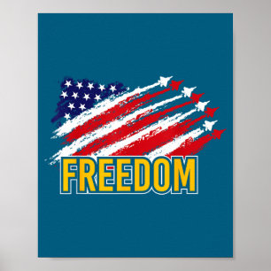 USA patriotisk - amerikansk flagga frihet - stolth Poster