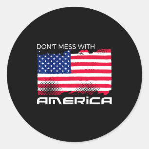 USA patriotisk - amerikansk flagga frihet - stolth Runt Klistermärke