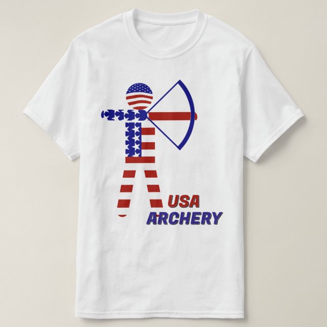 USA Patriotisk BÅGSKYTTE T Shirt (Design framsida)