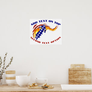 USA Patriotisk BMX / DIRTCYKLING Poster