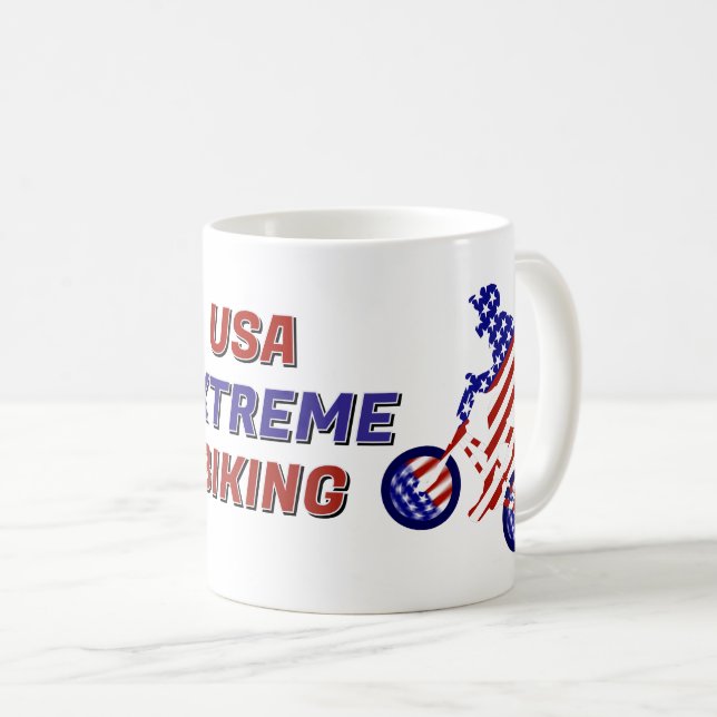 USA Patriotisk Cykling BMX Kaffemugg (Framsida höger)