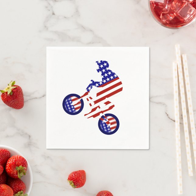 USA Patriotisk Cykling BMX Pappersservett (Insitu)