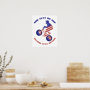 USA Patriotisk cykling BMX Poster