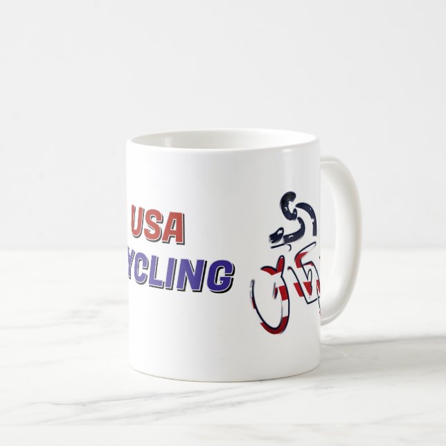 USA Patriotisk Cykling Kaffemugg (Framsida höger)