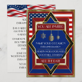 USA Patriotisk Deco Julinbjudan Inbjudningar
