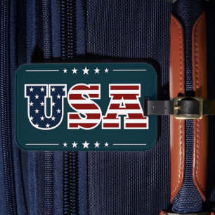 USA: patriotisk design. Bagagebricka