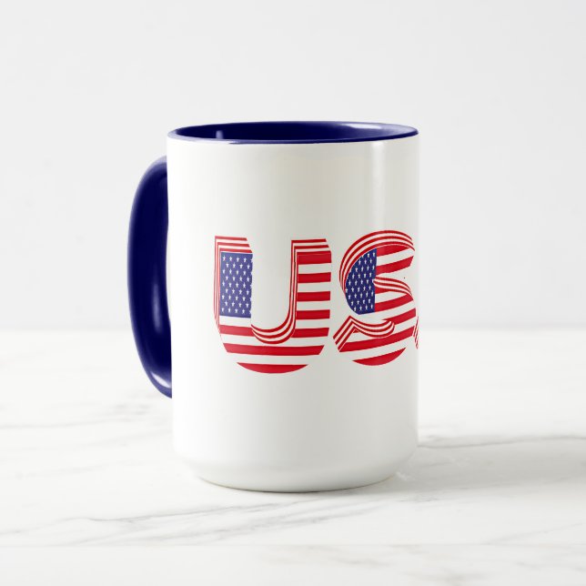 USA: patriotisk design. Mugg (Framsida vänster)