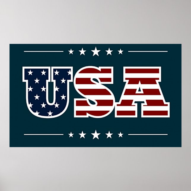 USA: patriotisk design. Poster (Framsidan)
