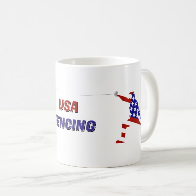 USA Patriotisk Fäktning En Garde Kaffemugg (Framsida höger)