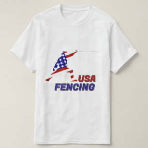USA Patriotisk Fäktning En Garde Sporter T Shirt