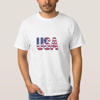 USA Patriotisk Flagga Bokstavsdesign T-Shirt