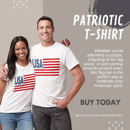 USA Patriotisk Flagga T-Shirt