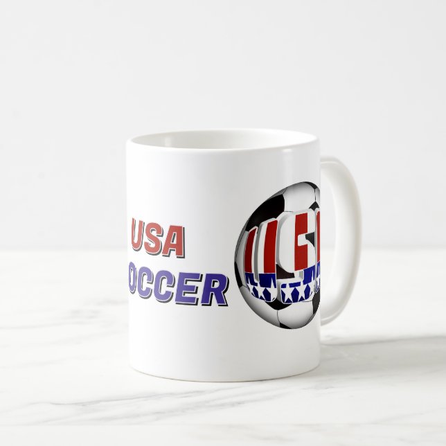 USA Patriotisk Fotboll Kaffemugg (Framsida höger)