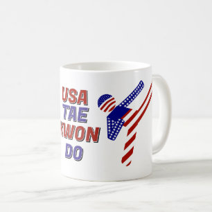 USA Patriotisk Kampsport Tae Kwon Do Kaffemugg