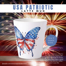 USA Patriotisk Latte Mugg
