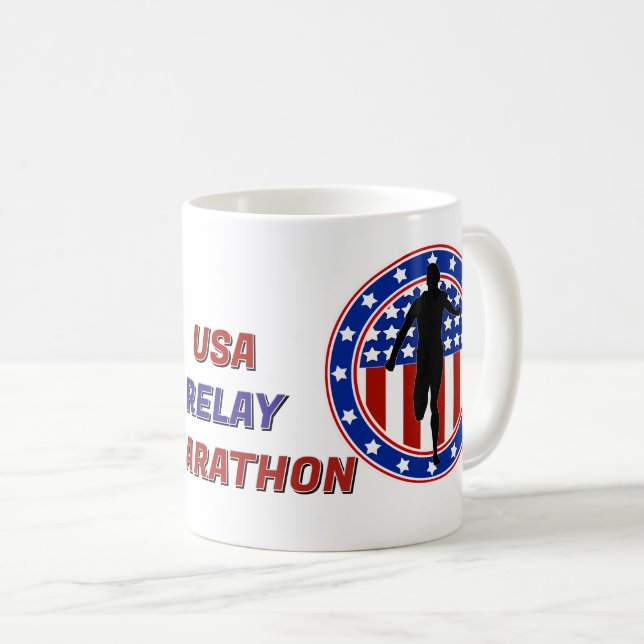 USA Patriotisk Maraton / Stafettlöpning Kaffemugg (Framsida höger)