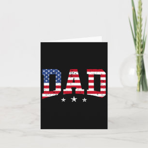 USA Patriotisk Pappa Fars dag Amerikansk Flagga 4 Kort