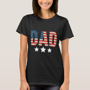 USA Patriotisk Pappa Fars Dag Amerikansk Flagga 4e T Shirt