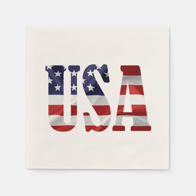 USA Patriotisk Pappersservett (Framsidan)