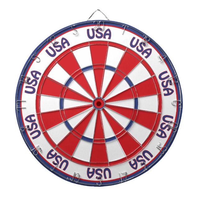 USA Patriotisk Röd, Vit, Blå Darttavla (Framsidan)